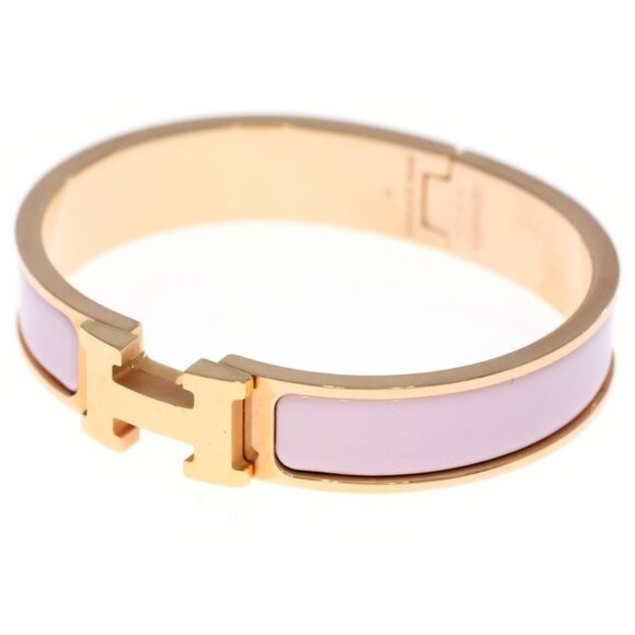 Hermes Jewelry - Hermes Clic Clac H Logo Bangle Bracelet Pink